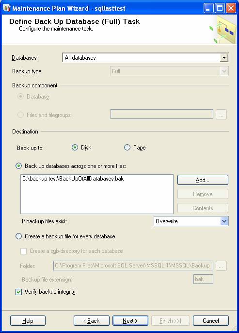 how to take backup of database in sql server 2005